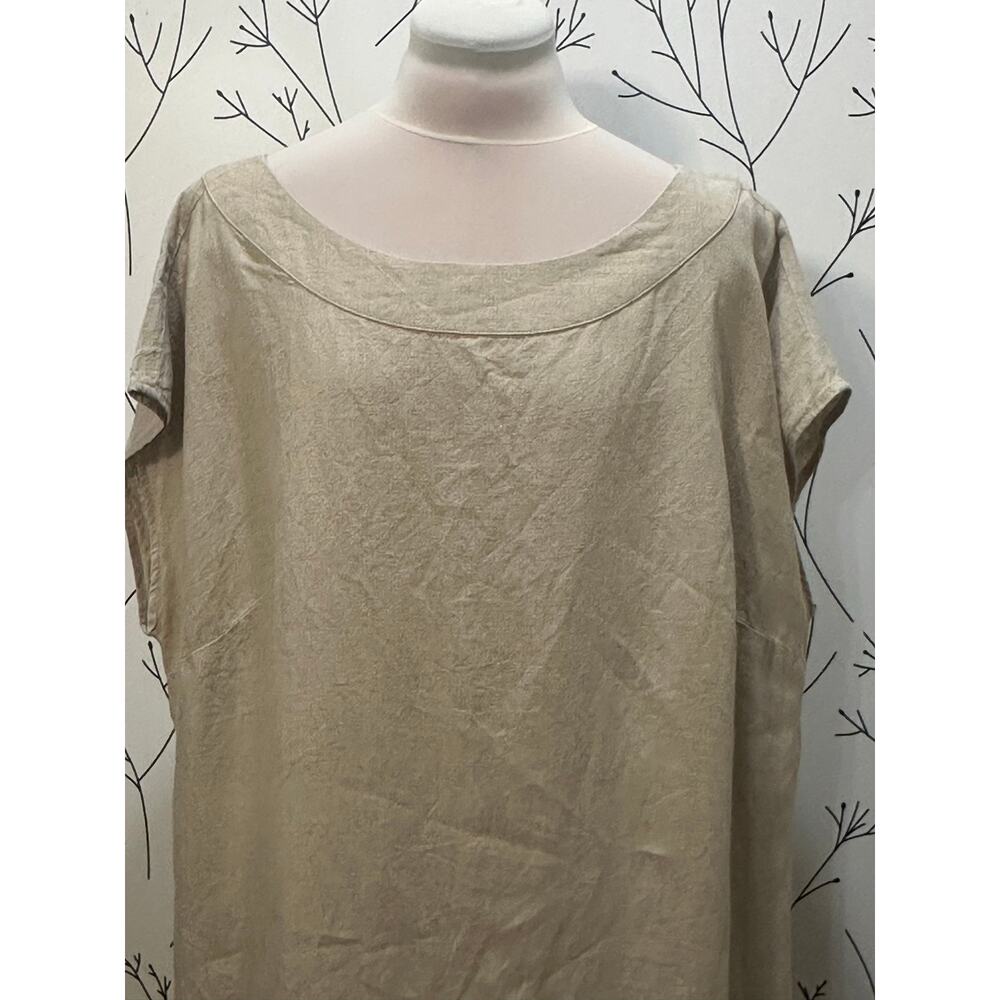J. Jill Linen Relaxed Shift Dress In Beige - Picture 5 of 6